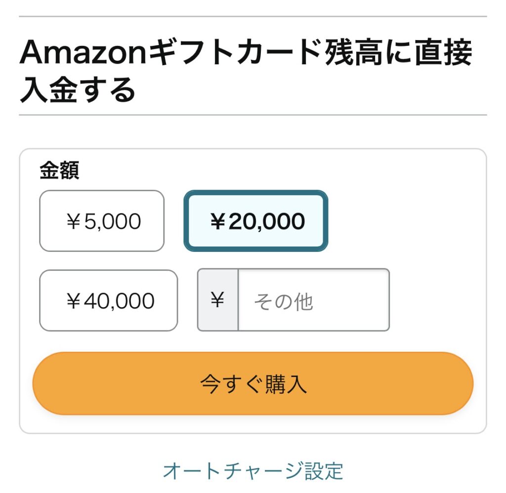 ２金額を入力して購入する